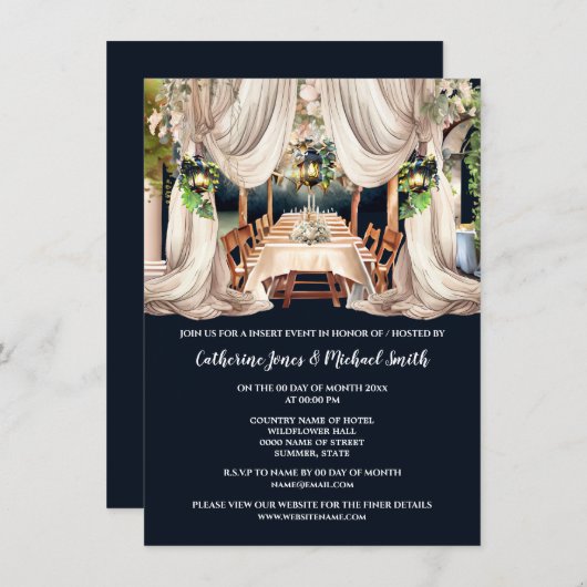 Wijngaard wijn boerderij al fresco dineren gordijn kaart (Voorkant / Achterkant)