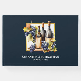 Wijngaard wijn boerderij waterverf flessen druiven gastenboek