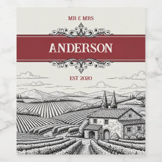  wijngaard wijn etiket (Enkel label)