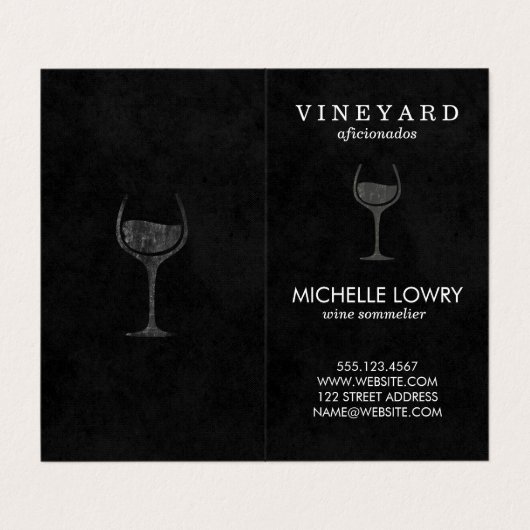 Wijngaard Wijn Lux Black Visitekaartje (Buitenkant ongevouwen)