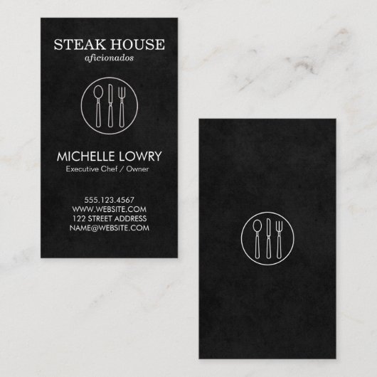 Wijngaard Wijn Lux Zilveren Bestek Visitekaartje (Voorkant / Achterkant)