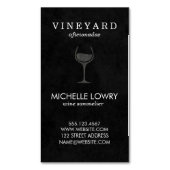 Wijngaard Wijn Lux Zwart Magnetisch Visitekaartje (Voorkant Verticaal)
