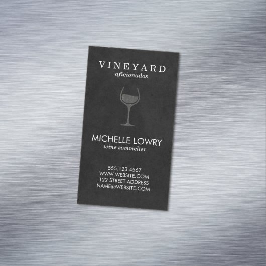 Wijngaard Wijn Lux Zwart Magnetisch Visitekaartje (Voorbeeld)