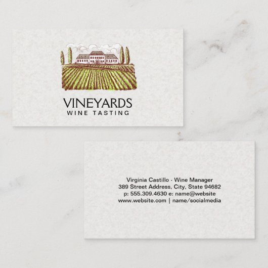 wijngaard | wijnbouwschets visitekaartje (Voorkant / Achterkant)