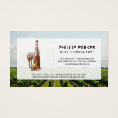 Wijngaard | Wijnglas en Fles Visitekaartje (Voorkant)