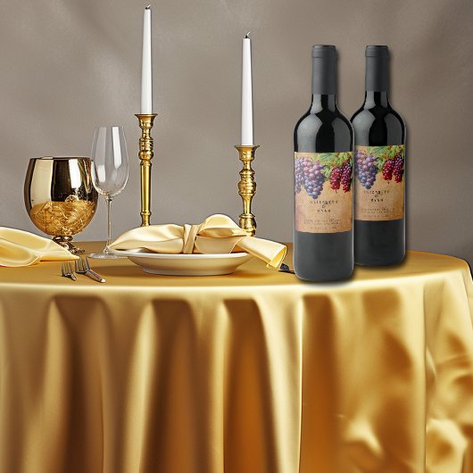 Wijngaard Wijnhuis Trouw Paarse Rode Druiven Wijn Etiket