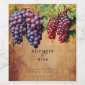 Wijngaard Wijnhuis Trouw Paarse Rode Druiven Wijn Etiket (Enkel label)