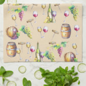 Wijngaard Wijnliefhebber Rode witte glazen druiven Theedoek (Gevouwen)