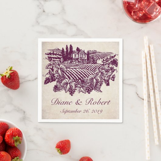  wijngaard wijnmakerij Bourgondië aangepaste bruil Servetten (Insitu)