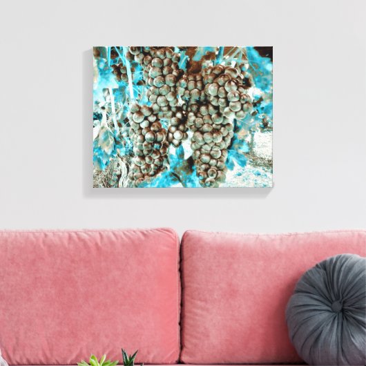 *~* Wijngaard Wijnmakerij Druif AR21 Blauwe Wijnke Canvas Afdruk (Insitu (Woonkamer))