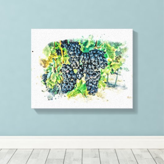 *~* Wijngaard Wijnmakerij Druif AR21 Wijnkelder Canvas Afdruk (Insitu (Houten vloer))