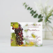 Wijngaard wijnmakerij druiven Save the Date Briefk Aankondigingskaart (Staand voorkant)