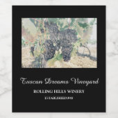 *~* Wijngaard Wijnmakerij Druivencluster AR21 Wijn Wijn Etiket (Enkel label)