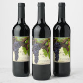 Wijngaard, Wijnmakerij, Paarse druiven op maat Wijn Etiket (Flessen)