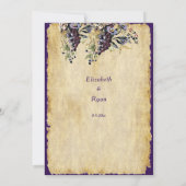 Wijngaard Wijnmakerij Rustiek Land Huwelijk Custom Kaart (Achterkant)