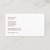 wijngaard | wijnmakerij visitekaartje (Achterkant)