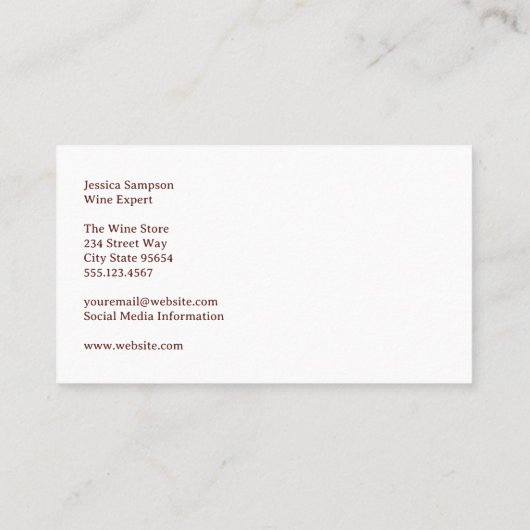 wijngaard | wijnmakerij visitekaartje (Achterkant)