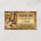 Wijngaard Wijnmakerij Wijn Verkoper Foto Dank u Visitekaartje (Voorkant)