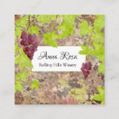 *~* Wijngaard wijnmakerij wijnkelder wijn cluster  Vierkante Visitekaartje (Voorkant)