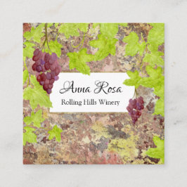 *~* Wijngaard wijnmakerij wijnkelder wijn cluster  Vierkante Visitekaartje