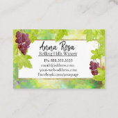 ** Wijngaard wijnmakerij wijnkelder wijndruiven Visitekaartje (Achterkant)