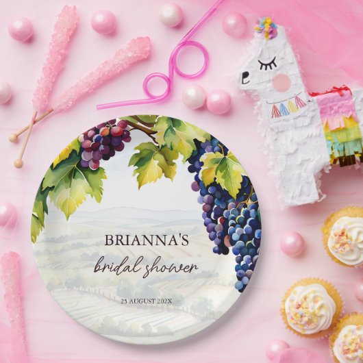 Wijngaard wijnmakerij zomer vrijgezellenfeest bedr papieren bordje (Feest)