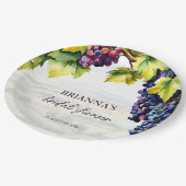 Wijngaard wijnmakerij zomer vrijgezellenfeest bedr papieren bordje (Gekanteld)