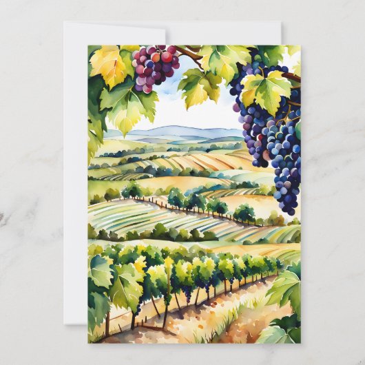 Wijngaard wijnmakerij zomertuin vrijgezellenfeest kaart (Achterkant)