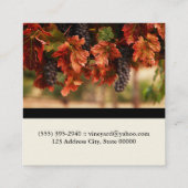 Wijngaard / wijnsommelier vierkante visitekaartje (Achterkant)