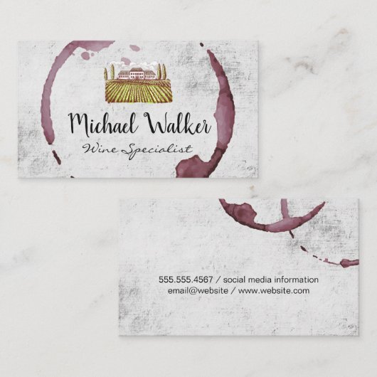 wijngaard | wijnvlek visitekaartje (Voorkant / Achterkant)