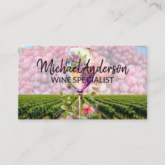 wijngaard | Wine Glass | Druiven Visitekaartje (Voorkant)