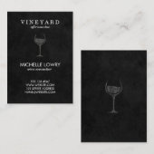 Wijngaard Wine Lux Black Visitekaartje (Voorkant / Achterkant)