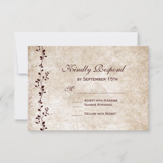  wijngaarden Elegant Rustic Wedding RSVP-kaarten RSVP Kaartje (Voorkant)