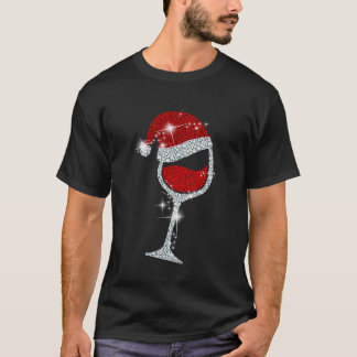 Wijngaarden Santa Hat-kerstT-shirt Funny Wine Lo T-shirt