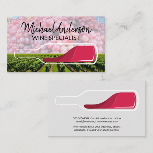 wijngaarden | Wijnfles | Druiven Visitekaartje (Voorkant / Achterkant)