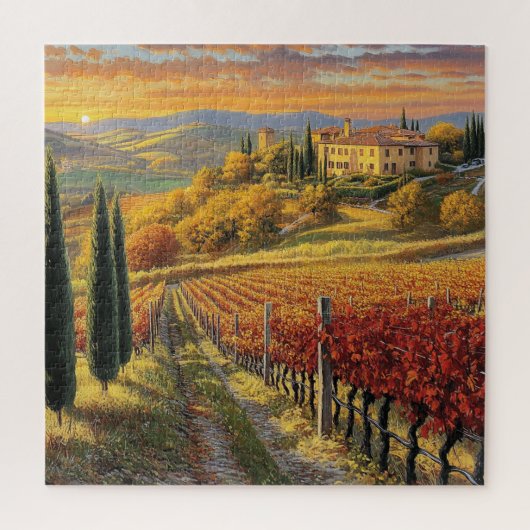Wijngaardpad – Tuscany-geïnspireerde legpuzzel (Verticaal)