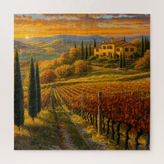 Wijngaardpad – Tuscany-geïnspireerde legpuzzel (Verticaal)