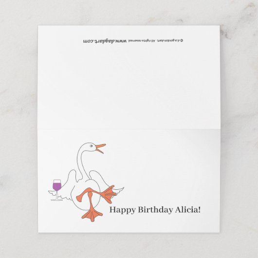 Wijngans Aangepaste Plaats Kaarten Plaatskaartje (Buitenkant ongevouwen)