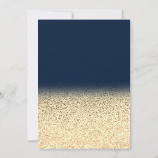 Wijngassballonnen Gold Glitter Blue Retirement Kaart (Achterkant)