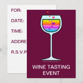 WIJNGEBEURTENIS - PARTIJINVITATIES KAART (Voorkant / Achterkant)