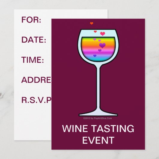 WIJNGEBEURTENIS - PARTIJINVITATIES KAART (Voorkant / Achterkant)