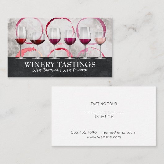 Wijngebrande bril | Glazen bergen Visitekaartje (Voorkant / Achterkant)