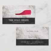 Wijngebrande producten | Marmer | Logo met wijnfle Visitekaartje (Voorkant / Achterkant)