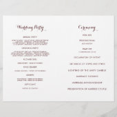 wijngekleurd floreel - trouwprogramma (Achterkant)