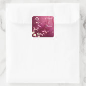 WIJNGEKLEURDE BLOEMEN EN WERVELINGEN ENVELOP STICK VIERKANTE STICKER (Tas)