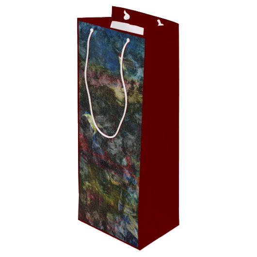 Wijngeschenkzak van kolibries tijdens de vlucht wijn cadeautas (Achterkant Gekanteld)