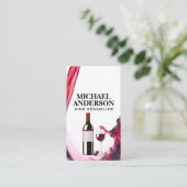 wijngiet | Wijnfles en glas Visitekaartje (Staand voorkant)