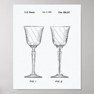 Wijnglas 1986 Kunstwitboek Patent Poster