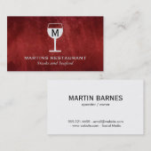 Wijnglas | Artistiek II (zwart, rood) Visitekaartje (Voorkant / Achterkant)