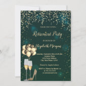 Wijnglas, ballonnen, groene opvoeding op hoog nive kaart (Voorkant)